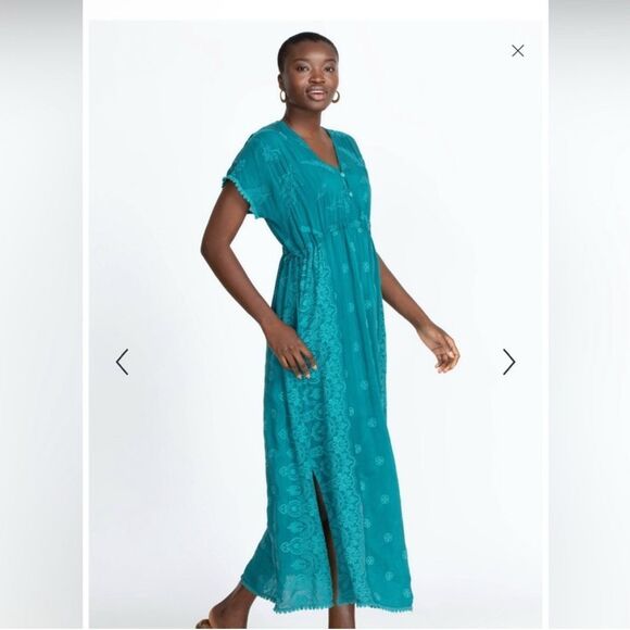 Johnny Was MILLIE PATCHWORK DRESS IN BLUE Small - Picture 2 of 11